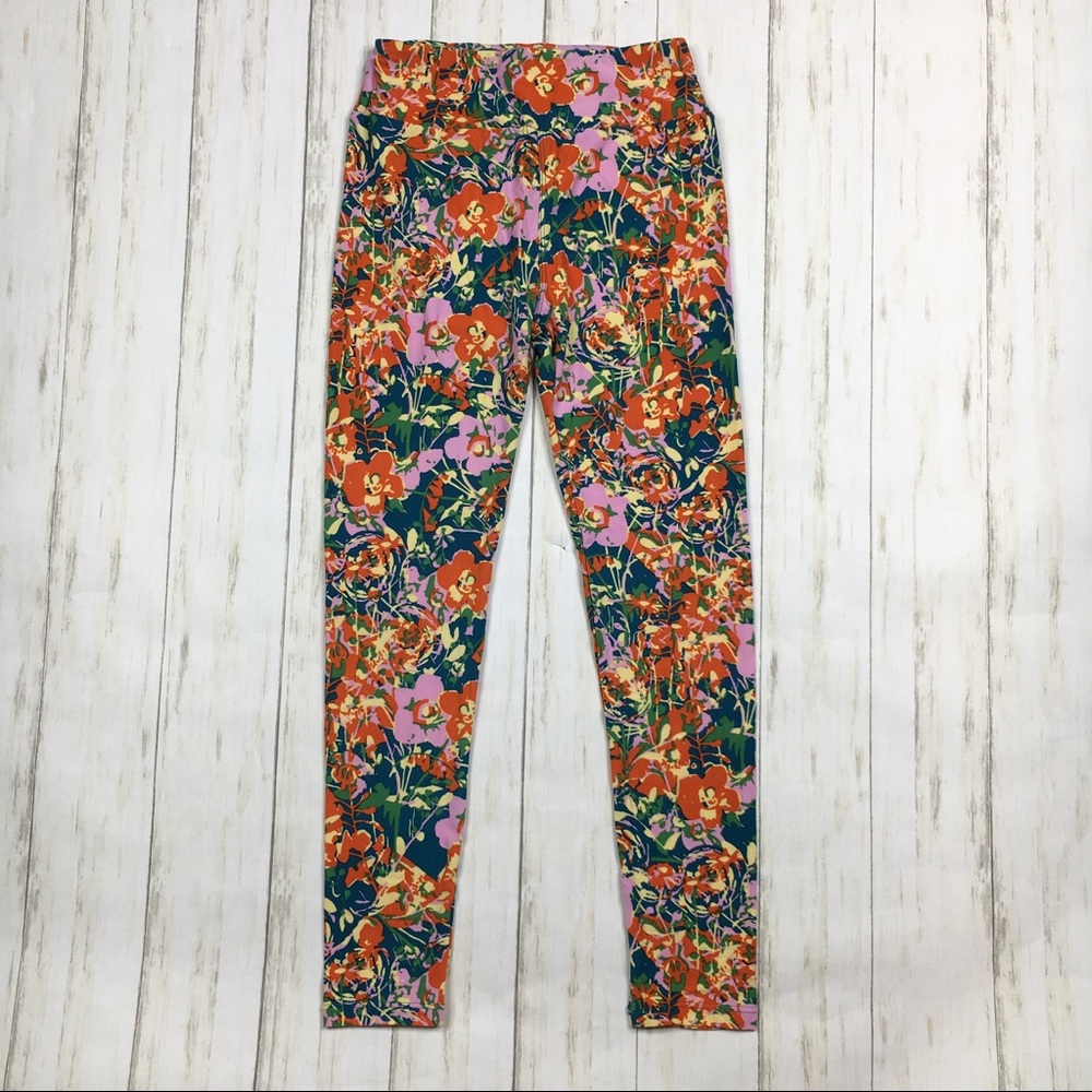 LuLaRoe Leggings Multi Color Floral Print - Picture 4 of 5